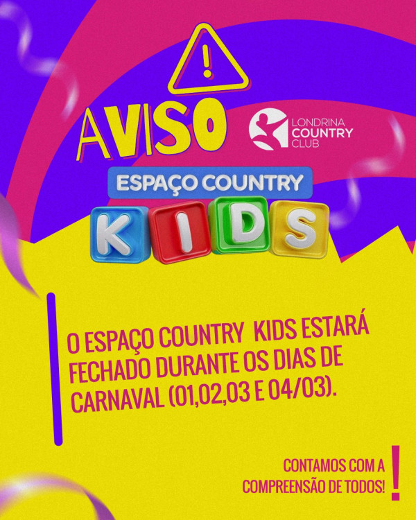 aviso - espaço kids